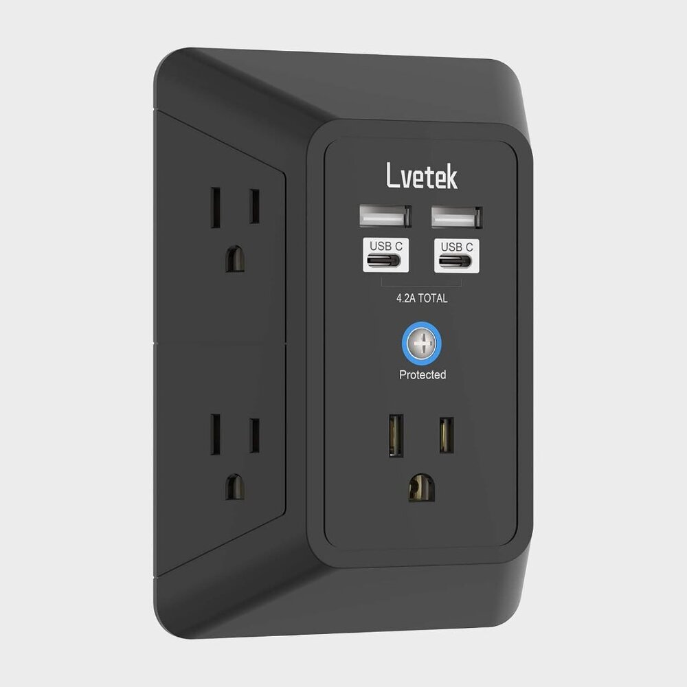 Outlet Extender, Surge Protector Outlet with 5-Multi Plug Outlet and 4 USB Ports - Picture 1 of 6